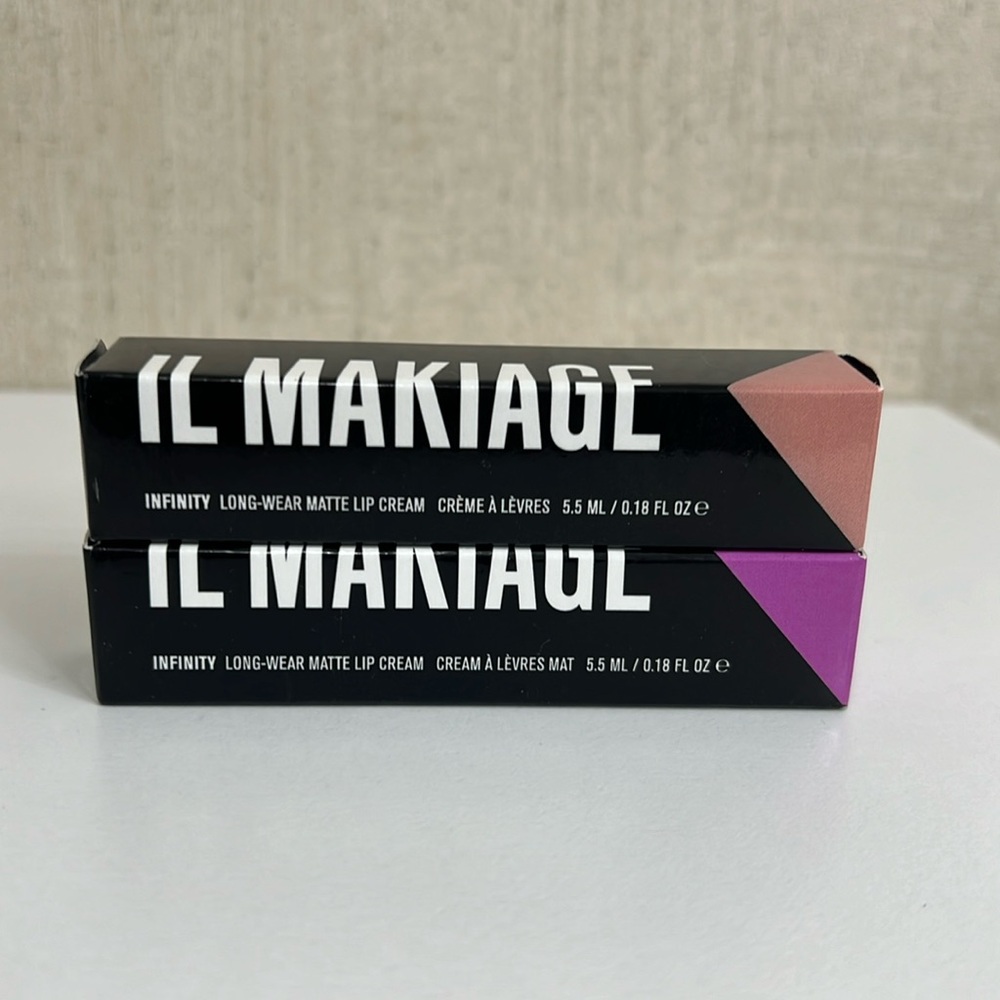 2 BRAND NEW IL MAKIAGE INFINITY LONG WEAR MATTE LIP CREAM